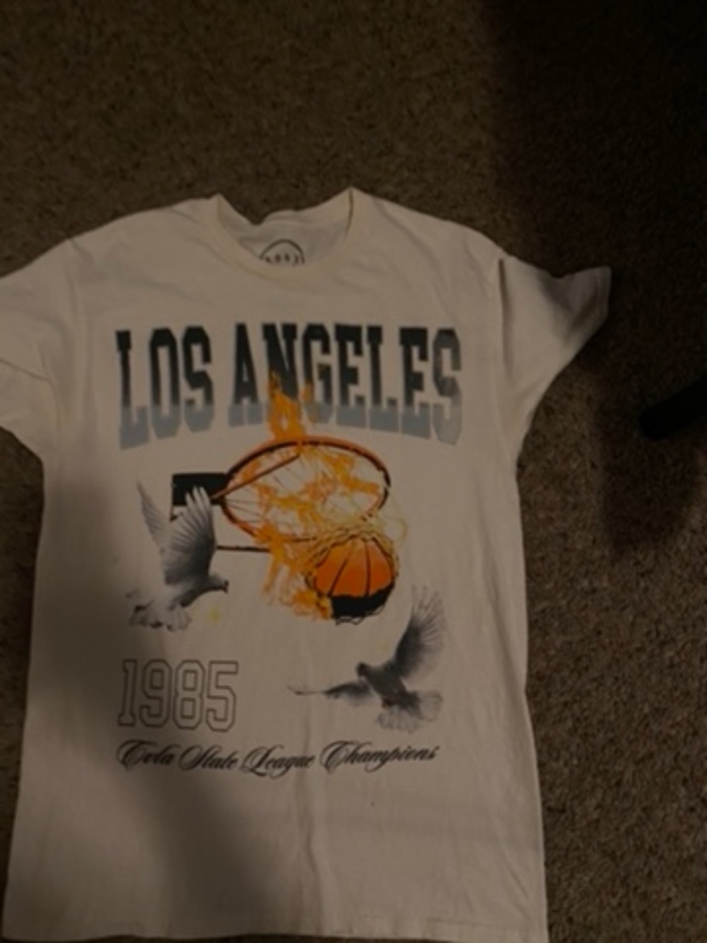 Otherwild White T-Shirt with Los Angeles Basketball Graphic